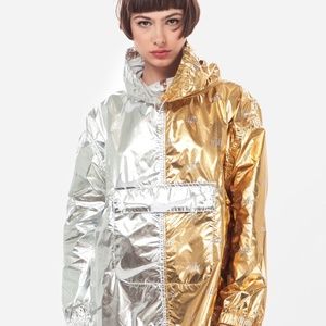 Metallic Gold and Silver Nike Anorak